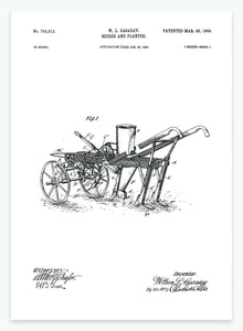 Såmaskine | Smukt patent til din væg | plakat | poster - decoARTE