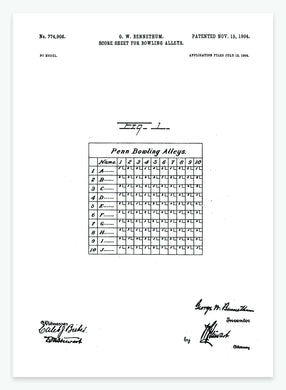 bowlingscore | PATENTPLAKAT - decoARTE