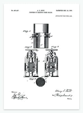 Metode til at lave billardkugler | Smukt patent til din væg | plakat | poster - decoARTE