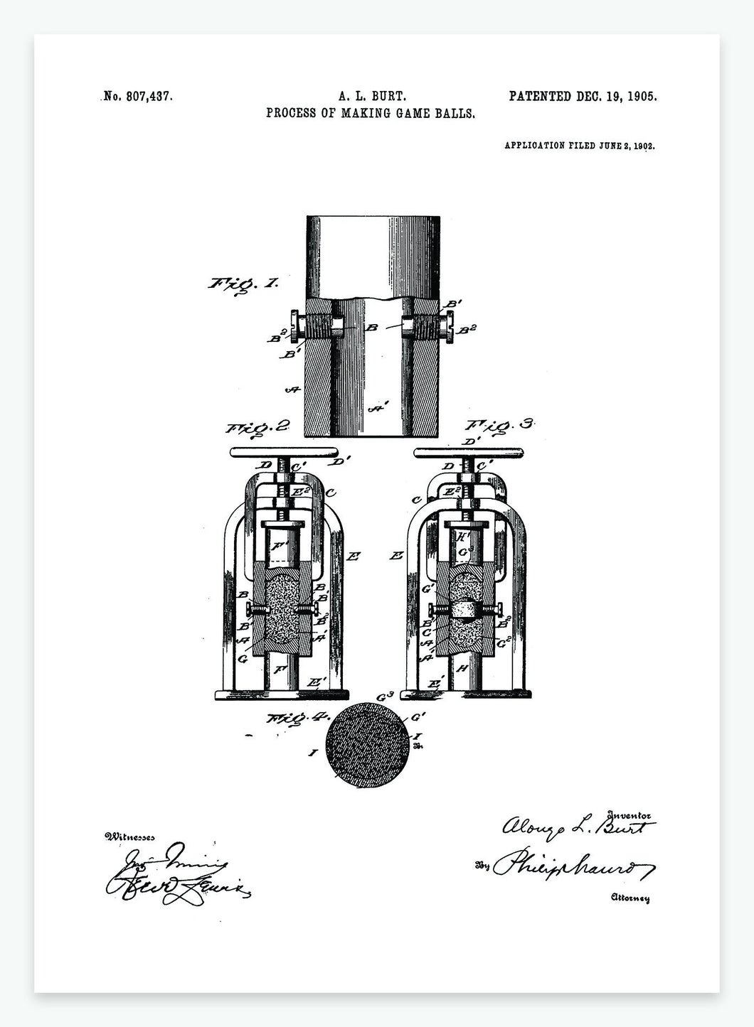 Metode til at lave billardkugler | Smukt patent til din væg | plakat | poster - decoARTE