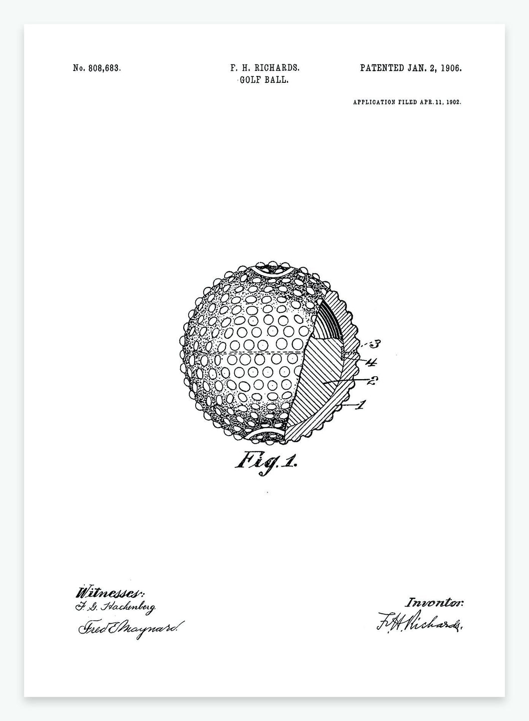 golfbold | PATENTPLAKAT - decoARTE