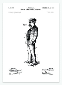 chaufføruniform | PATENTPLAKAT - decoARTE