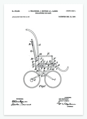 Sammenklappelig gocart | Smukt patent til din væg | plakat | poster - decoARTE