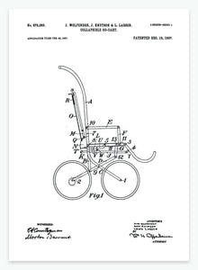 Sammenklappelig gocart | Smukt patent til din væg | plakat | poster - decoARTE