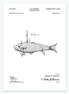 Kunstig madding | Smukt patent til din væg | plakat | poster - decoARTE