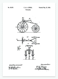 trehjulet cykel | PATENTPLAKAT - decoARTE