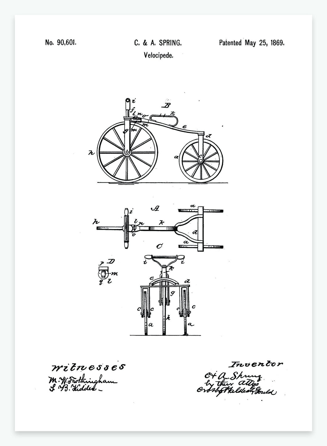 trehjulet cykel | PATENTPLAKAT - decoARTE
