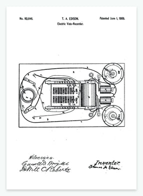 elektrisk stemmemaskine | PATENTPLAKAT - decoARTE
