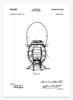 Lanterne til jernbane | Smukt patent til din væg | plakat | poster - decoARTE
