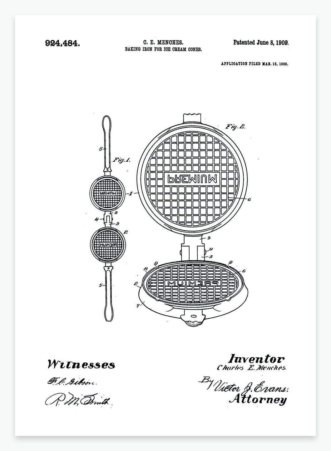Vaffeljern | Smukt patent til din væg | plakat | poster - decoARTE