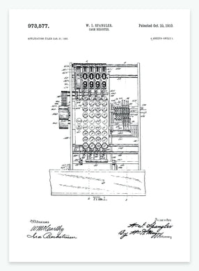 kasseapparat | PATENTPLAKAT - decoARTE