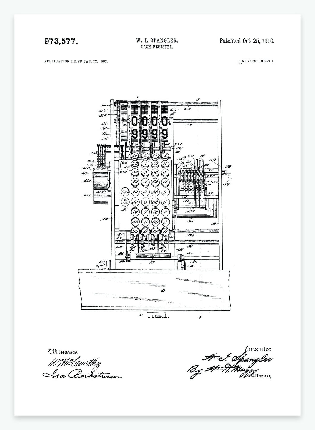 kasseapparat | PATENTPLAKAT - decoARTE