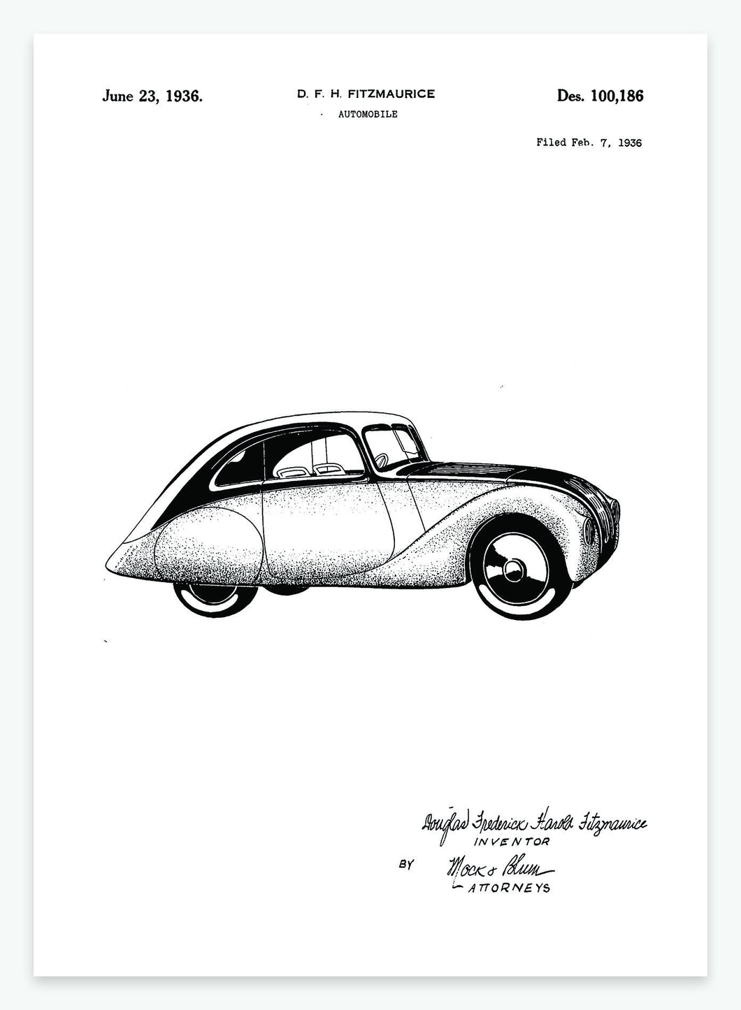 automobil | PATENTPLAKAT - decoARTE