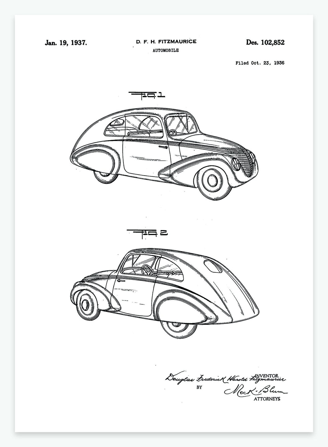 automobil | PATENTPLAKAT - decoARTE