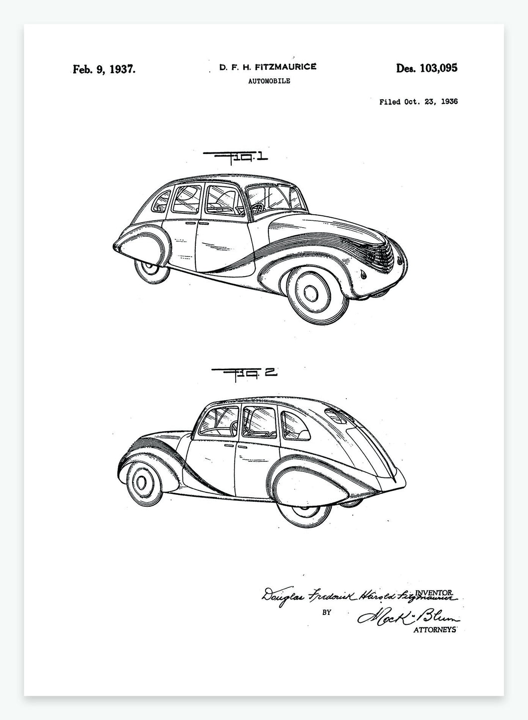 automobil | PATENTPLAKAT - decoARTE