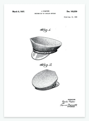 Uniformshat | Smukt patent til din væg | plakat | poster - decoARTE