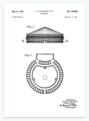 Restaurant | Smukt patent til din væg | plakat | poster - decoARTE