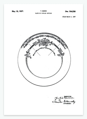 Tallerken | Smukt patent til din væg | plakat | poster - decoARTE
