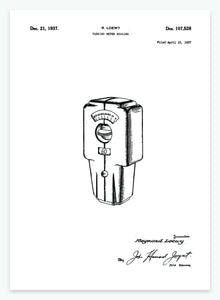 Parkeringsmeter | Smukt patent til din væg | plakat | poster - decoARTE