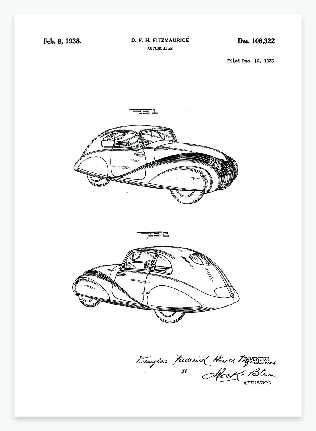 automobil | PATENTPLAKAT - decoARTE