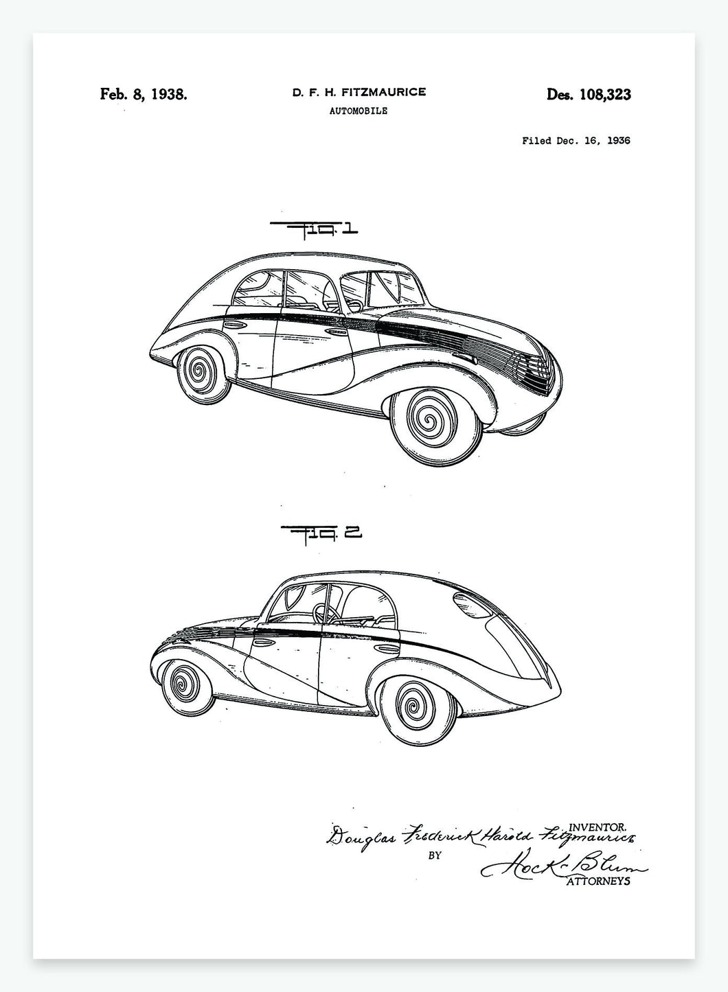 automobil | PATENTPLAKAT - decoARTE