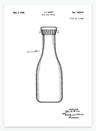 Mælkeflaske | Smukt patent til din væg | plakat | poster - decoARTE