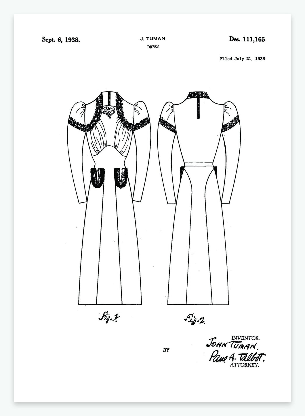 Kjole | Smukt patent til din væg | plakat | poster - decoARTE