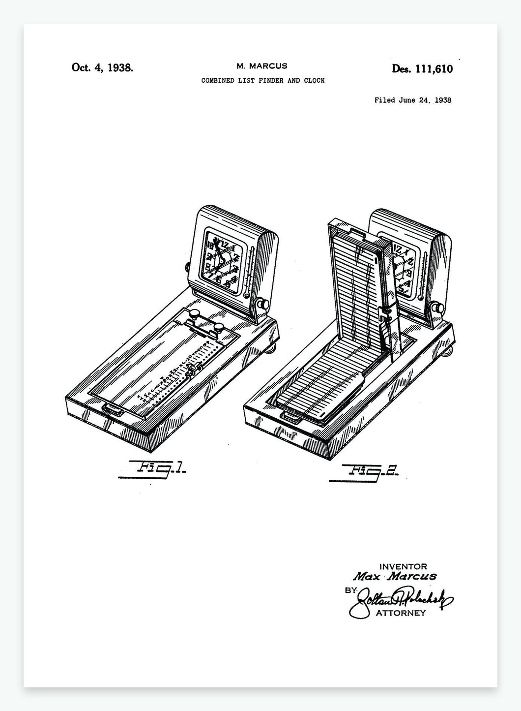 Kombineret liste og ur | Smukt patent til din væg | plakat | poster - decoARTE