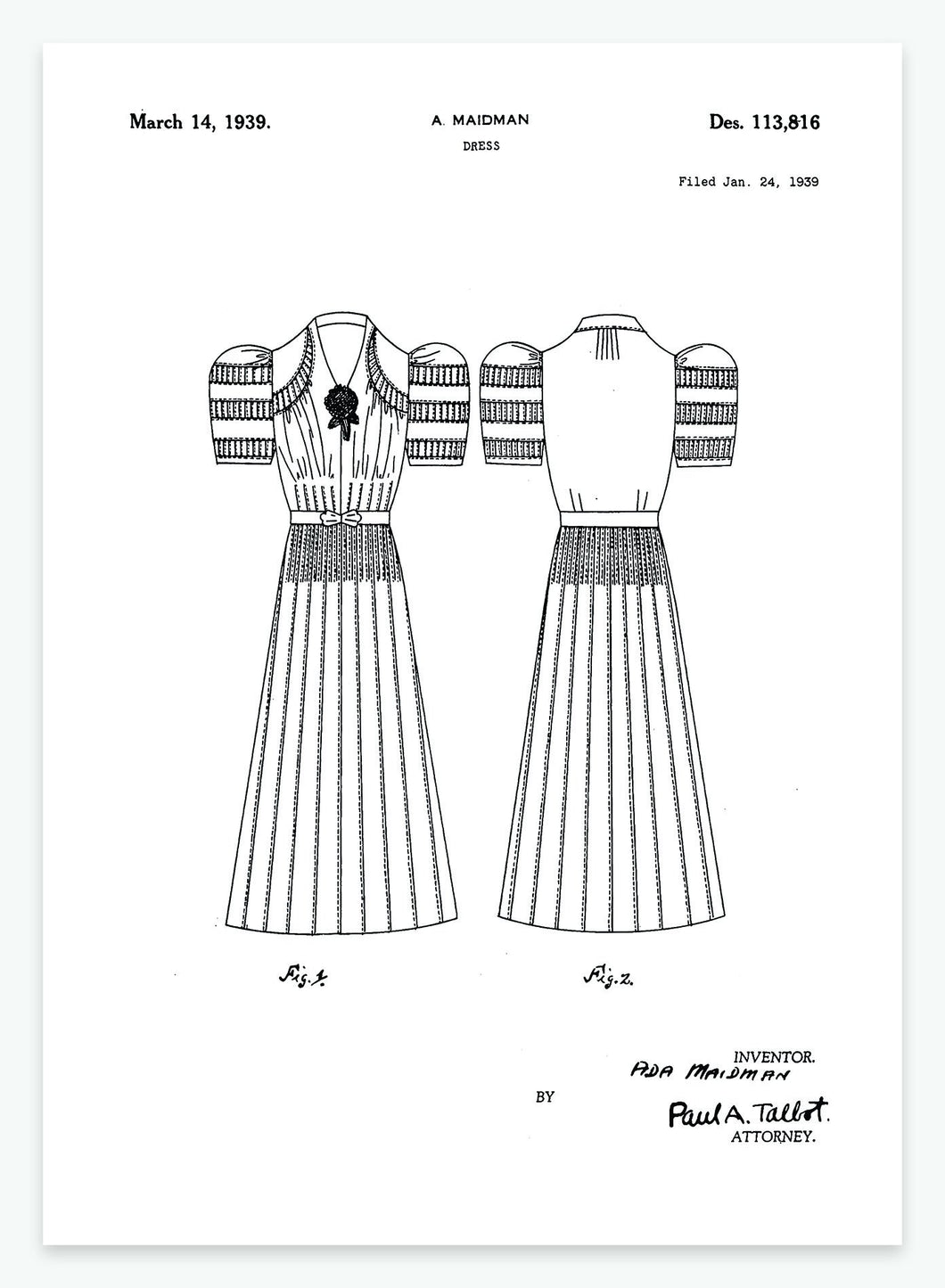 Kjole | Smukt patent til din væg | plakat | poster - decoARTE