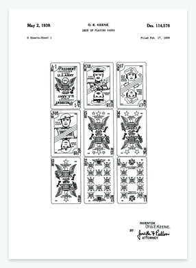 Spillekort | Smukt patent til din væg | plakat | poster - decoARTE