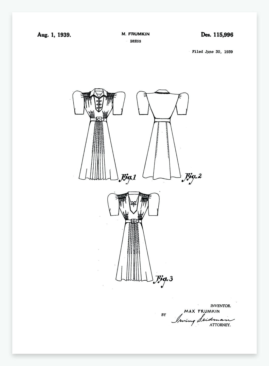 Kjole | Smukt patent til din væg | plakat | poster - decoARTE
