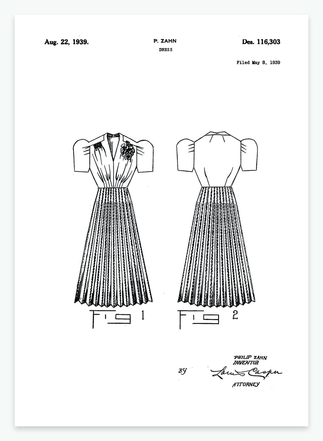Kjole | Smukt patent til din væg | plakat | poster - decoARTE