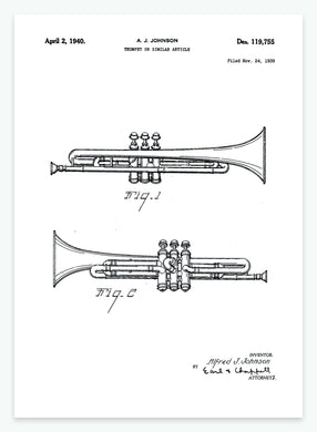 Trompet | Smukt patent til din væg | plakat | poster - decoARTE