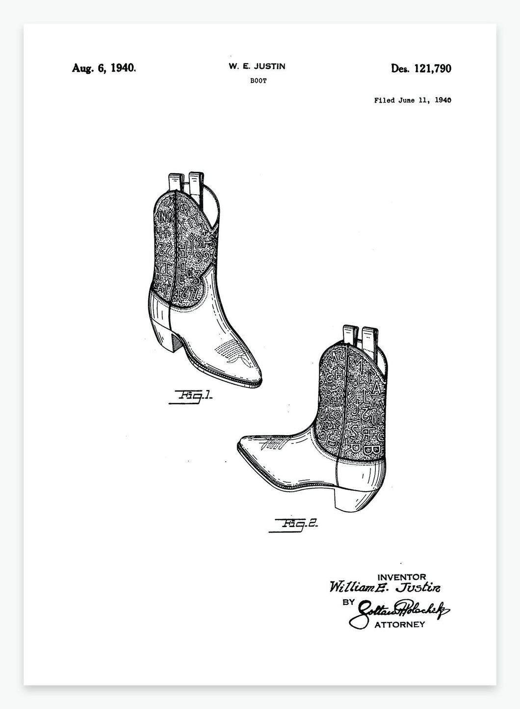 Støvle | Smukt patent til din væg | plakat | poster - decoARTE