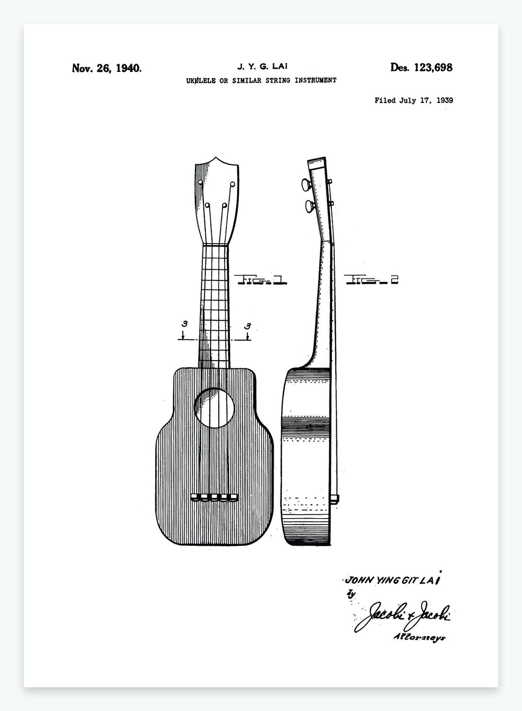 Uklele Similar String Instrument | Smukt patent til din væg | plakat | poster - decoARTE