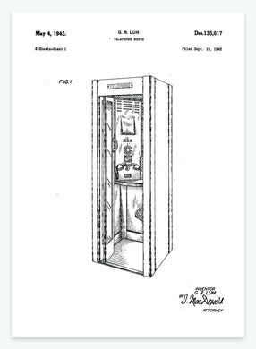 Telefonboks | Smukt patent til din væg | plakat | poster - decoARTE