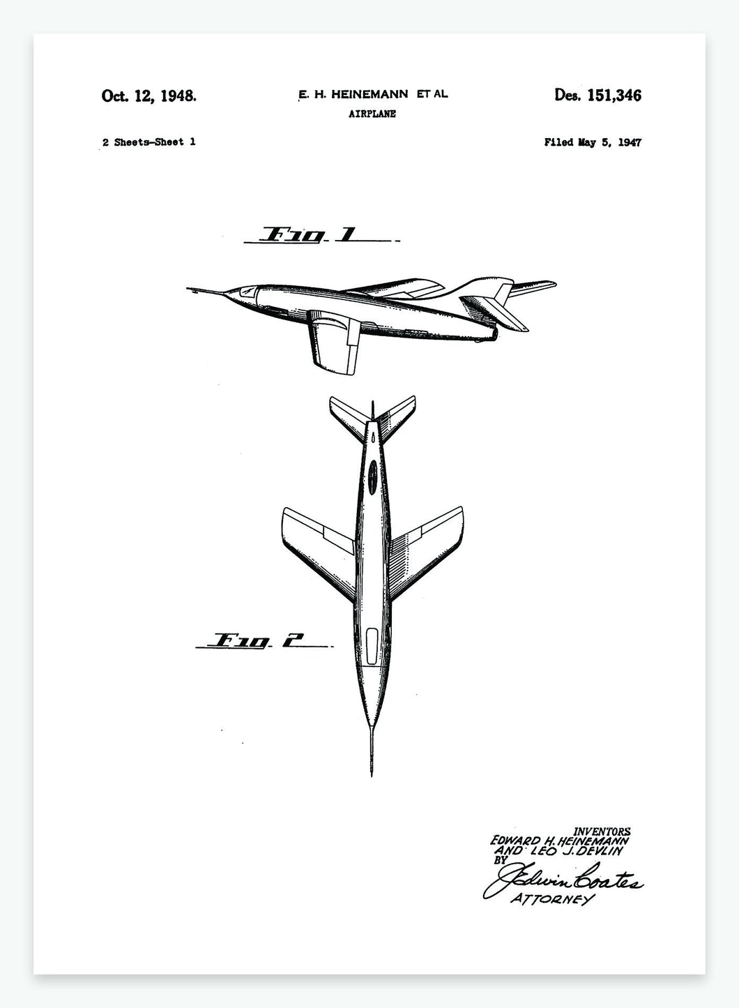 flyvemaskine | PATENTPLAKAT - decoARTE