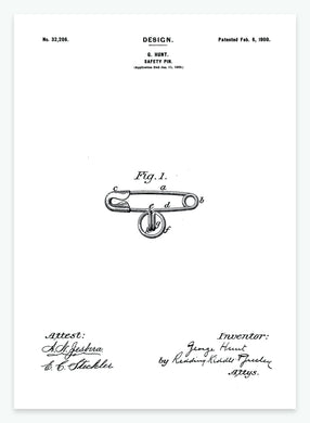 Sikkerhedsnål | Smukt patent til din væg | plakat | poster - decoARTE