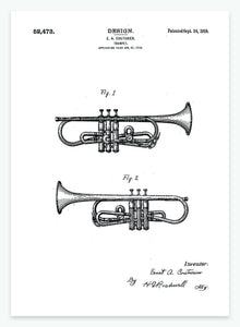 Trumpet | Smukt patent til din væg | plakat | poster - decoARTE
