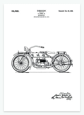 Motorcykel | Smukt patent til din væg - decoARTE