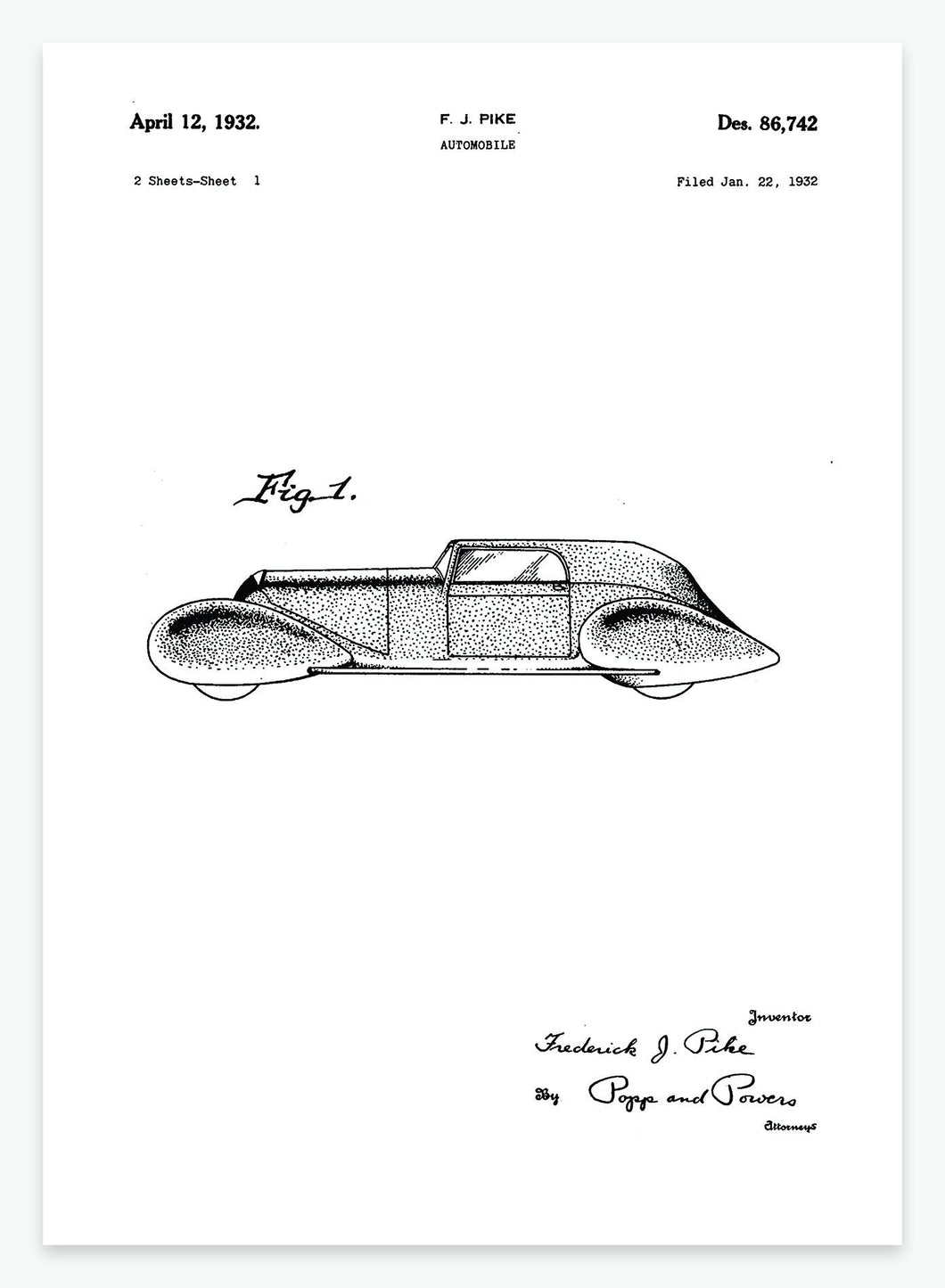 automobil | PATENTPLAKAT - decoARTE