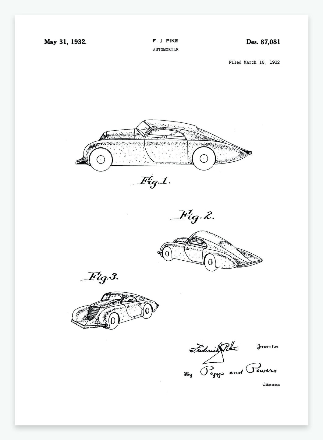 automobil | PATENTPLAKAT - decoARTE