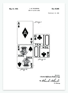 Spillekort | Smukt patent til din væg | plakat | poster - decoARTE