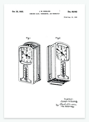 Kombineret ur og vejrstation | Smukt patent til din væg | plakat | poster - decoARTE