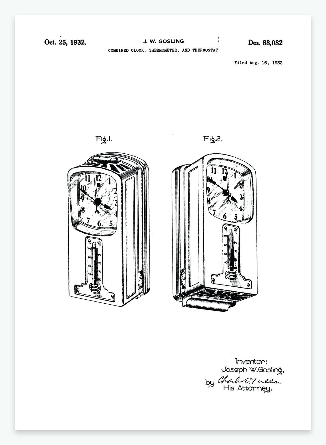 Kombineret ur og vejrstation | Smukt patent til din væg | plakat | poster - decoARTE