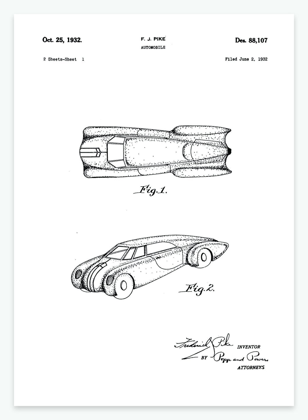automobil | PATENTPLAKAT - decoARTE