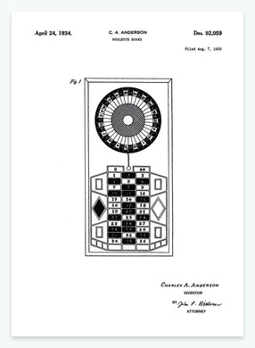 Roulette | Smukt patent til din væg | plakat | poster - decoARTE