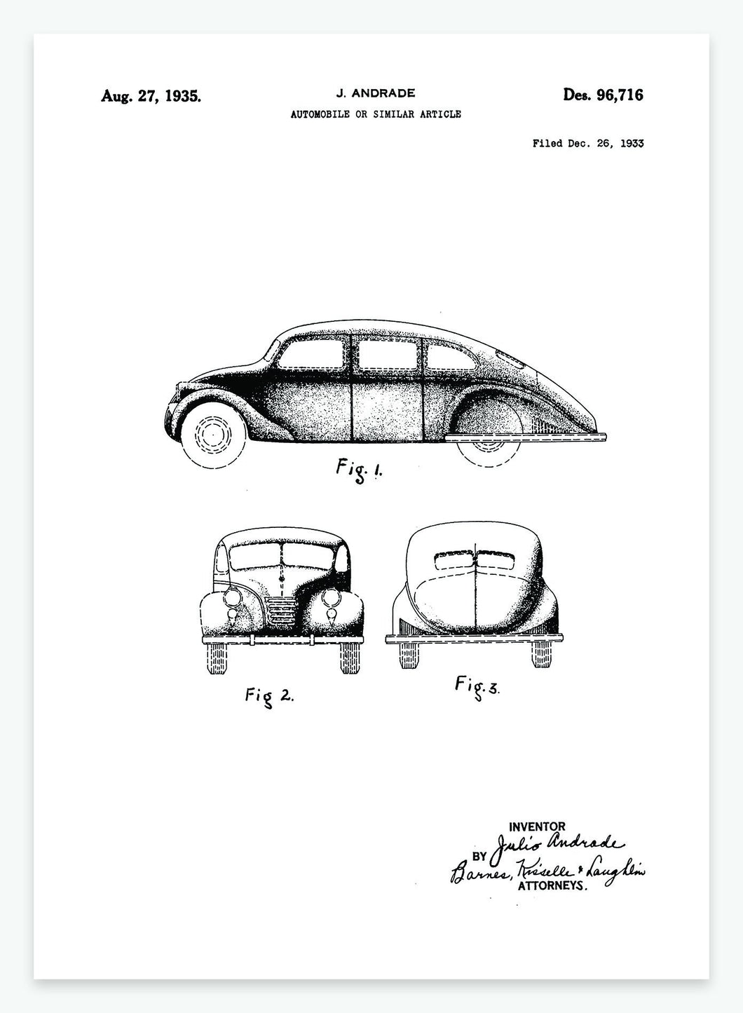 automobil | PATENTPLAKAT - decoARTE
