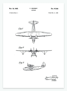 flyvemaskine | PATENTPLAKAT - decoARTE