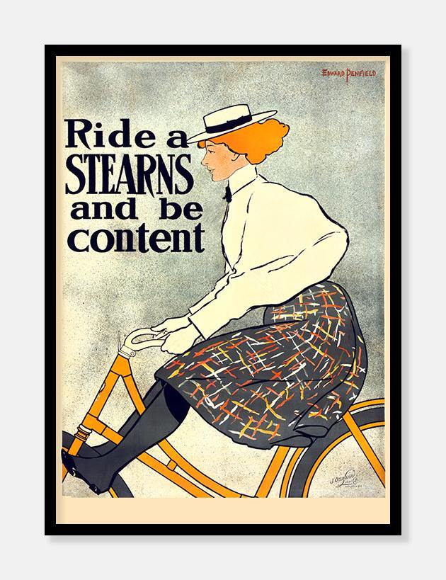 dame på cykel  |  RETROPLAKAT - decoARTE